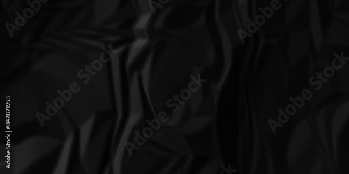 Black crumpled paper background texture pattern overlay. crinkled wrapper rumple wrinkled high resolution arts craft and Seamless black crumpled paper.	
