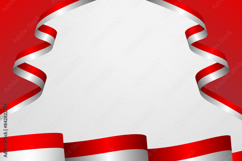 Obraz premium Indonesian red and white flag with a background sunburst motif