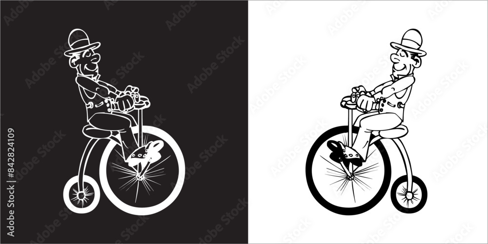 Fototapeta premium IIlustration Vector graphics of Cycling icon