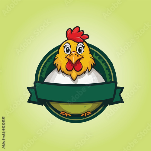 Hen logo design Royalty Free Vector