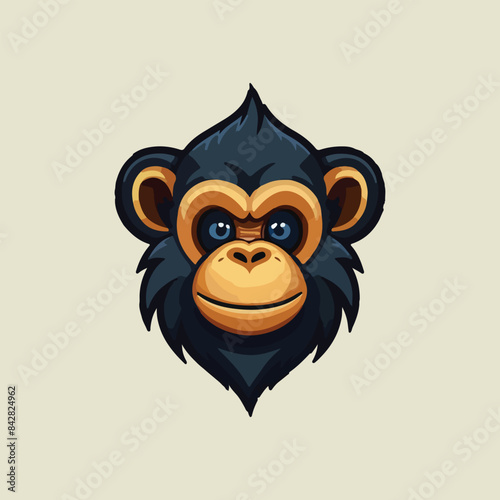 A minimal line art logo of Monkey, Abstract Monkey vector