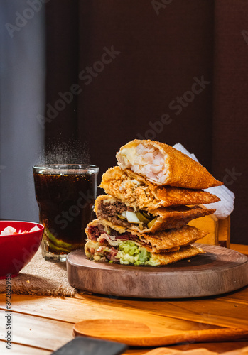 Fried pastry, pastel, lunch