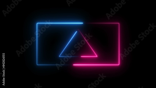 Wallpaper Mural Glowing neon rectangle border frame illustration on black background. Torontodigital.ca