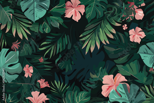 tropical leaves seamless pattern background