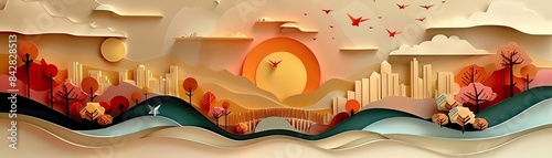 Origami crane, floating above a futuristic city, neon lights, detailed folds, vibrant colors