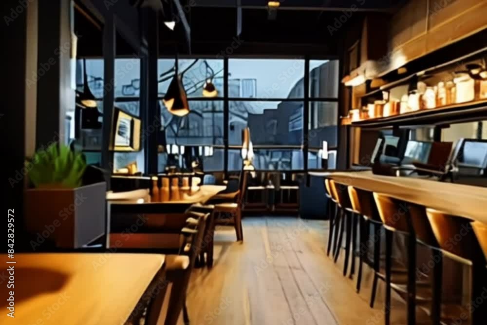 coffee shop at night.Seamless 4k time lapse virtual video animation background coffee shop at night.Seamless 4k time lapse virtual video animation background
