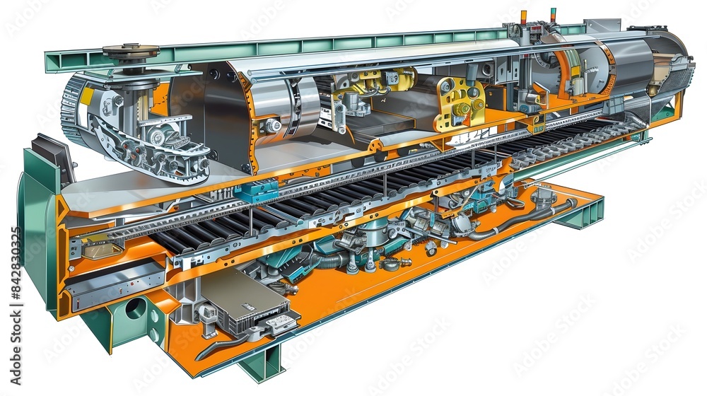 Detailed Cutaway View of Industrial Machine Showcasing Internal Mechanics Detailed Cutaway View of Industrial Machine Showcasing Internal Mechanics