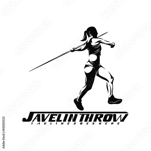 Javelin throw silhouette vector illustration design abtract
