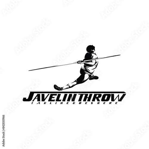 Javelin throw silhouette vector illustration design abtract