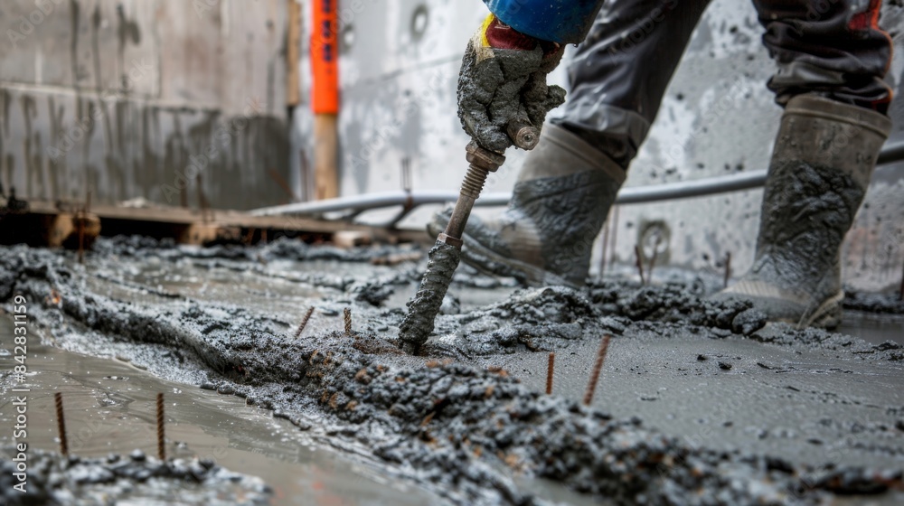 In a highly technical process workers are seen injecting specialized grout into the buildings foundation filling any voids and creating a stronger base. In a highly technical process workers are seen injecting specialized grout into the buildings foundation filling any voids and creating a stronger base.