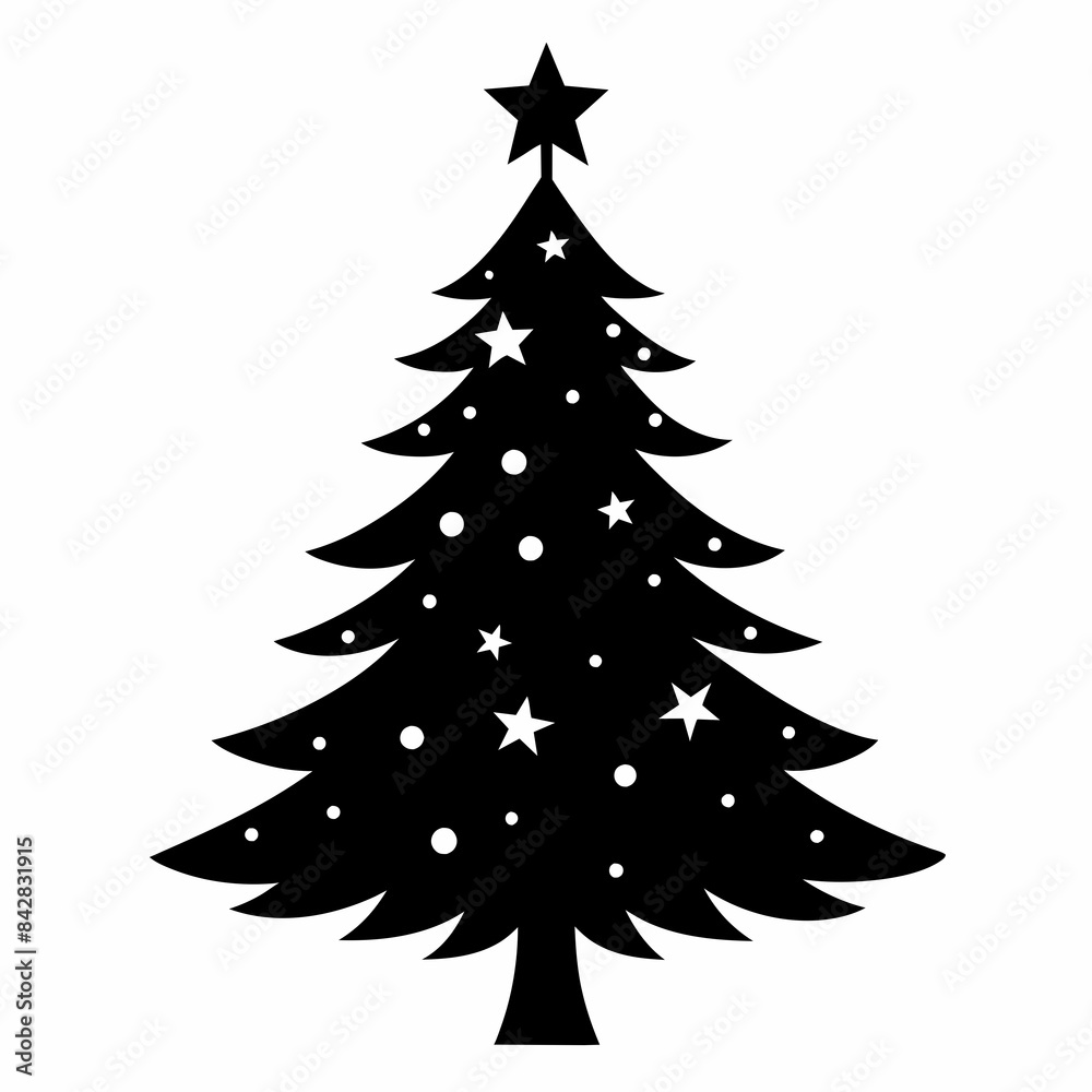 Silhouette of the Christmas tree vector illustration Silhouette of the Christmas tree vector illustration