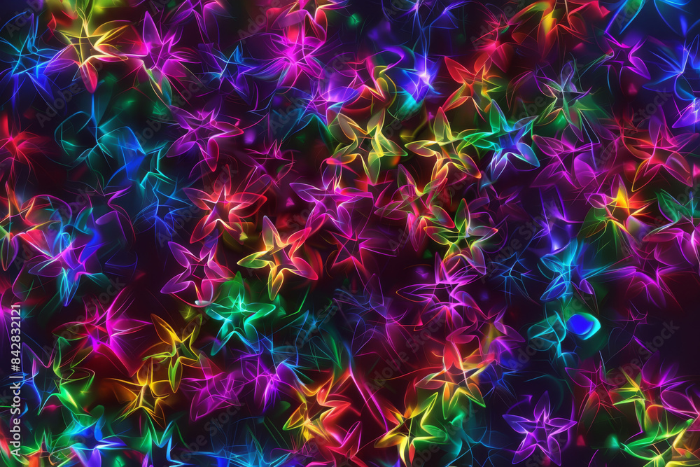 horizontal psychedelic colourful illustration of glowing blurred star pattern background horizontal psychedelic colourful illustration of glowing blurred star pattern background