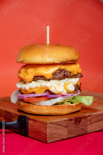 burguer on a table