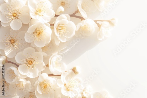 Delicate White Blossoms on a Branch
