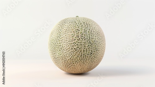Isolated Cantaloupe Melon on White Background