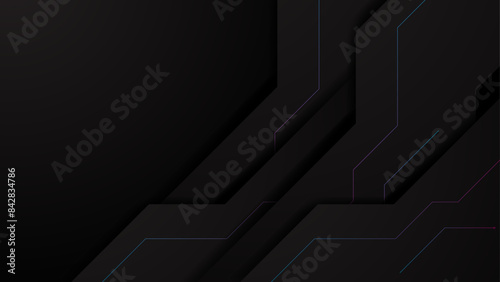 a close up of a black background with a blue and pink line