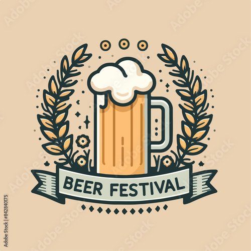 illustration of a beer. beer festival. flat vector illustration. oktoberfest