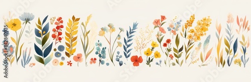illustration of a floral and plant background