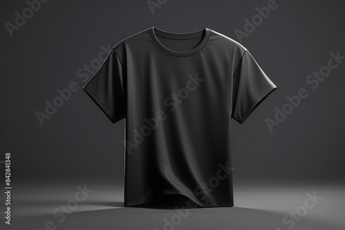 black t-shirt blank realistic mockup, gradient background design, mock-up 