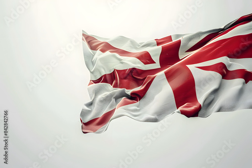 A stunning image of the English flag (St. George's Cross) on a solid white background photo