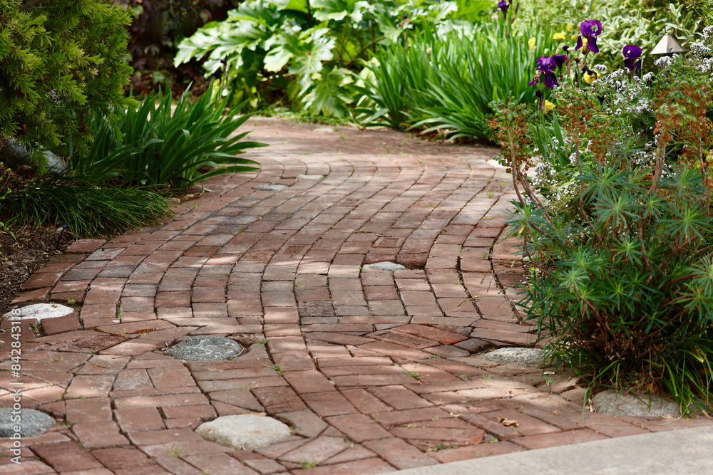 stone path in the garden stone path in the garden