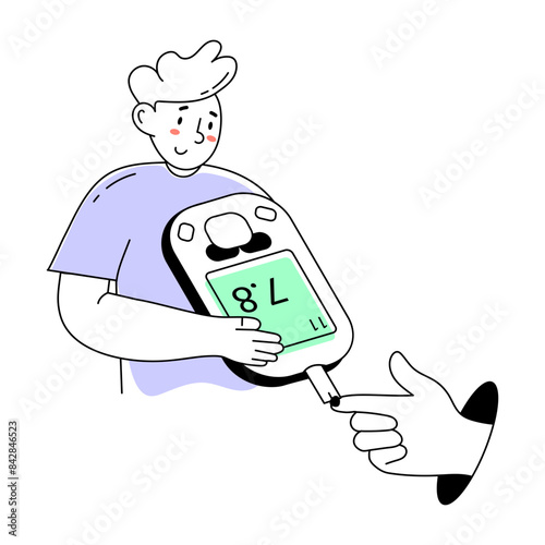 Latest doodle mini illustration of sugar test 