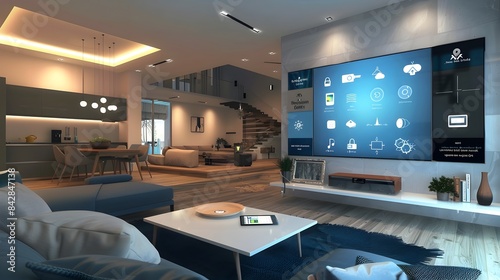 Central Hub for Home Systems Control in a Smart Living Room © pkproject
