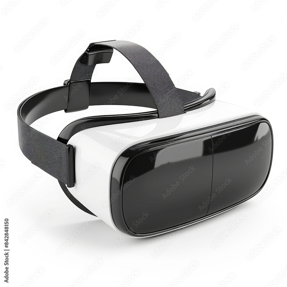 Modern VR Headset with Motion Controller Isolated on White Background for Immersive Experience Modern VR Headset with Motion Controller Isolated on White Background for Immersive Experience