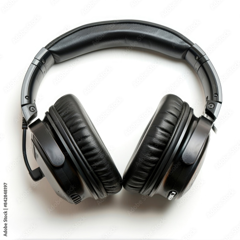 Premium Over-Ear Noise-Canceling Headphones on White Background Premium Over-Ear Noise-Canceling Headphones on White Background