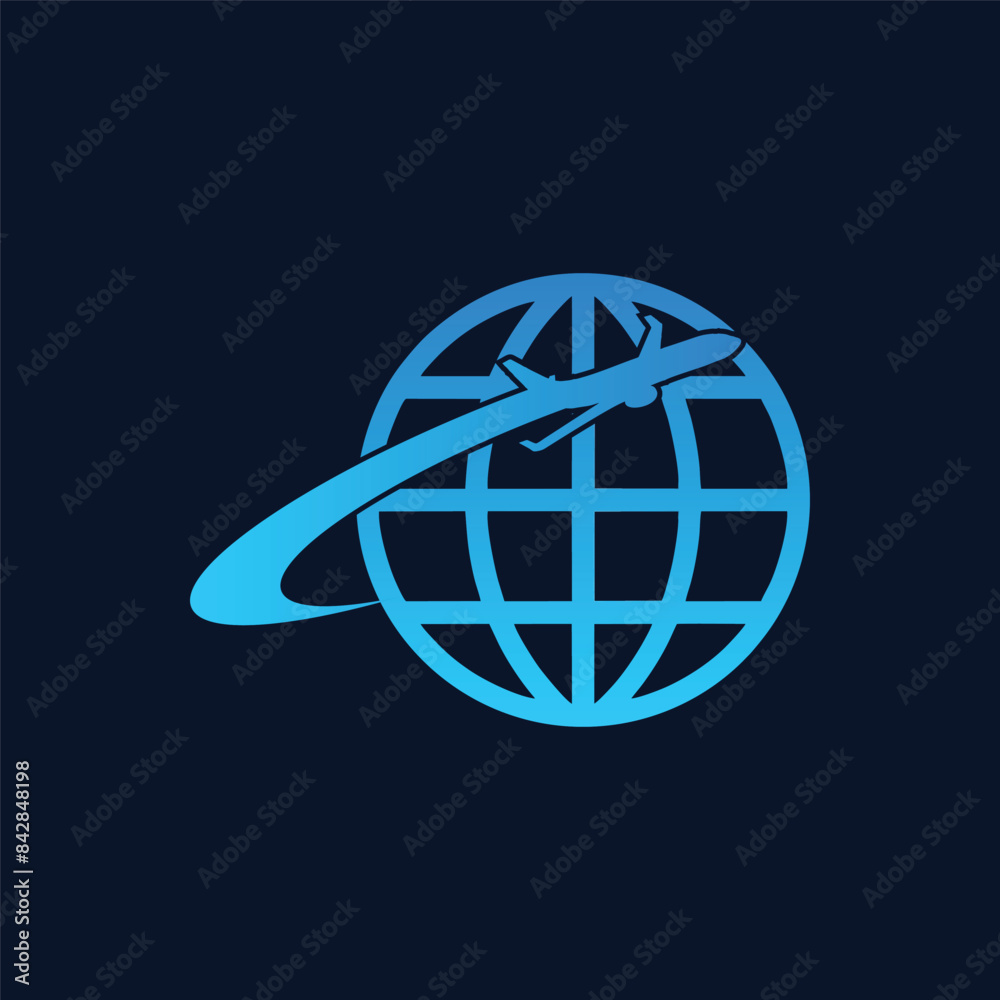 airplane around the world logo vector airplane around the world logo vector