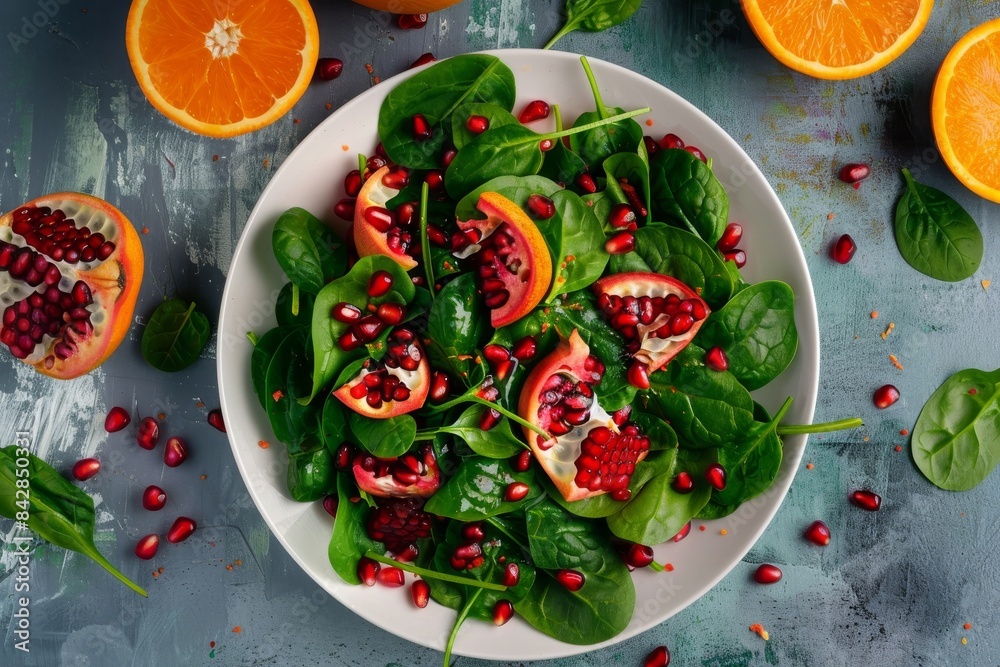 A Vibrant Pomegranate and Spinach Salad With a Citrus Twist A Vibrant Pomegranate and Spinach Salad With a Citrus Twist