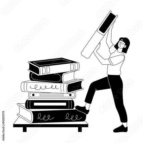 Grab this glyph illustration of putting books 