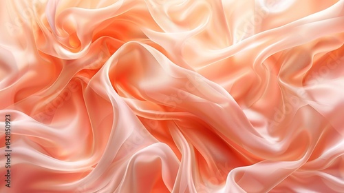 abstract background, backdrop in Peach Fuzz, swirling, wavy