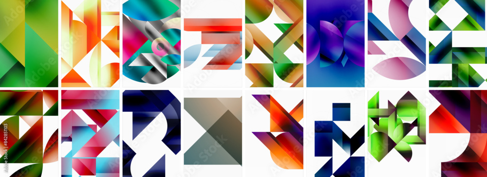 Set of abstract minimal geometric backgrounds with lines, circles and triangles. Vector Illustration For Wallpaper, Banner, Background, Card, Book Illustration, landing page Set of abstract minimal geometric backgrounds with lines, circles and triangles. Vector Illustration For Wallpaper, Banner, Background, Card, Book Illustration, landing page