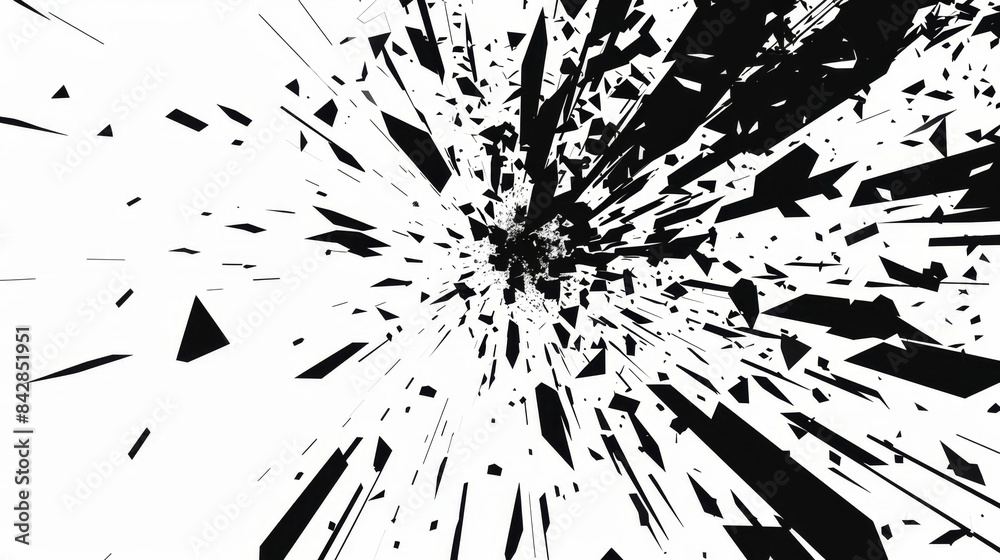 Obraz premium Abstract Geometric Explosion, Generative AI