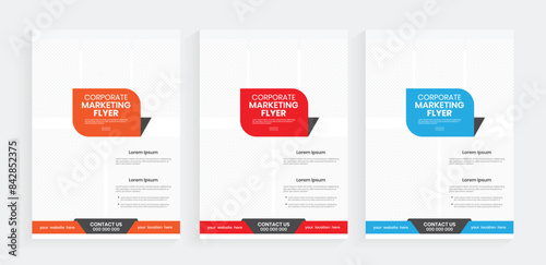 Business handout marketing flier design, new publication pamphlet layout with print vector graphic leaflet, flyer for advertising company report and seminar.