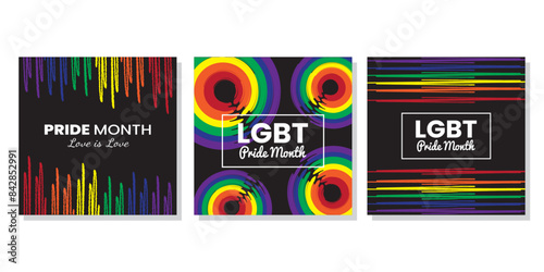 Rainbow Scribble Art for Pride Month: This set of hand-drawn rainbow scribbles highlights the beauty of the LGBT community. 