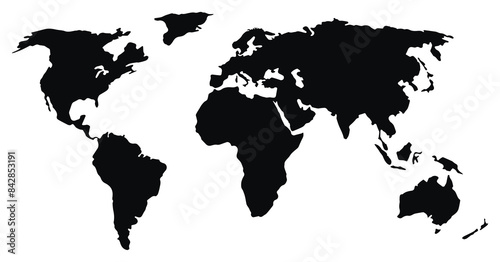 Futuristic world map silhouette. Simple world map in good quality. Digital map template for business, media, foreign affairs, international relations. Technological background. Vector illustration of 
