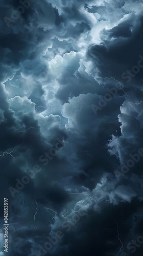 clouds with background, sunlight through very dark clouds background of dark storm clouds, black sky Background of dark clouds before a thunder