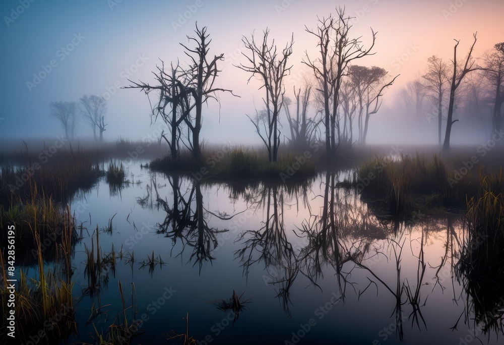 eerie foggy marshlands haunting silhouettes, misty, swamp, spooky, shadowy, darkness, gloomy, creepy, moody, ethereal, dreary, murky, mysterious, ominous eerie foggy marshlands haunting silhouettes, misty, swamp, spooky, shadowy, darkness, gloomy, creepy, moody, ethereal, dreary, murky, mysterious, ominous