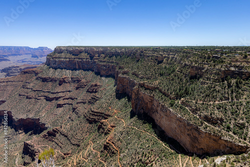 Bright Angles Trail viewed from the Trail Overlook in Grand Canyon National Park photo