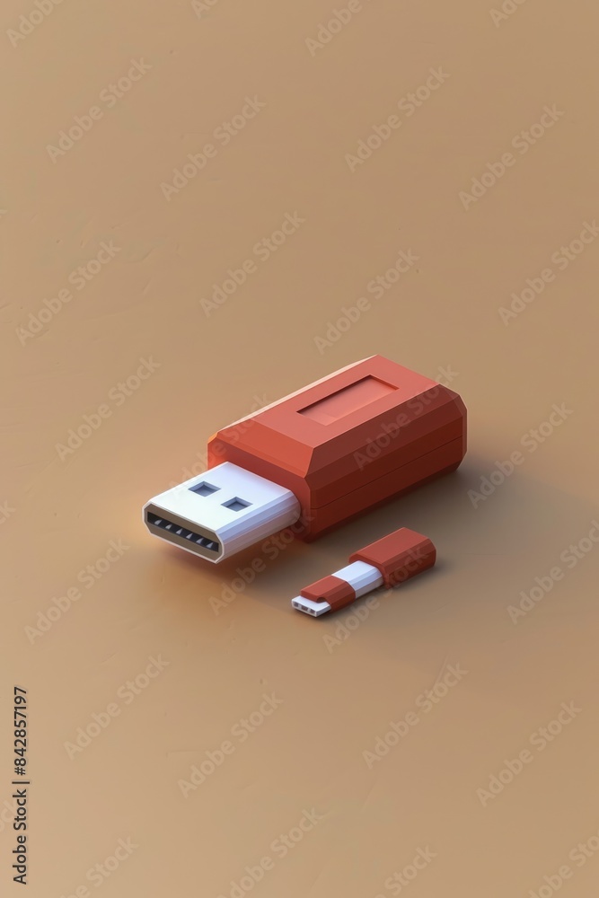  3D icon of a USB drive
