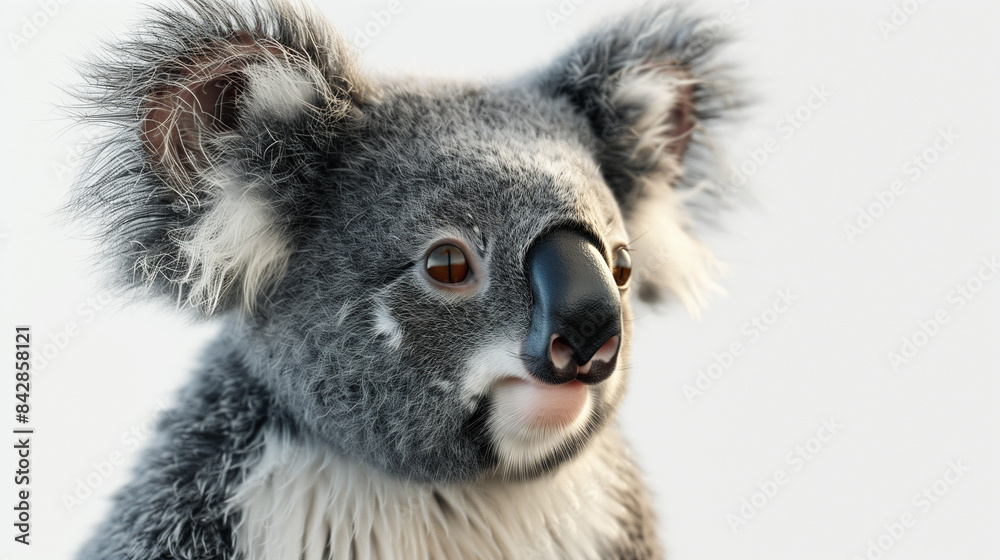 Obraz premium koala cub isolated on white background