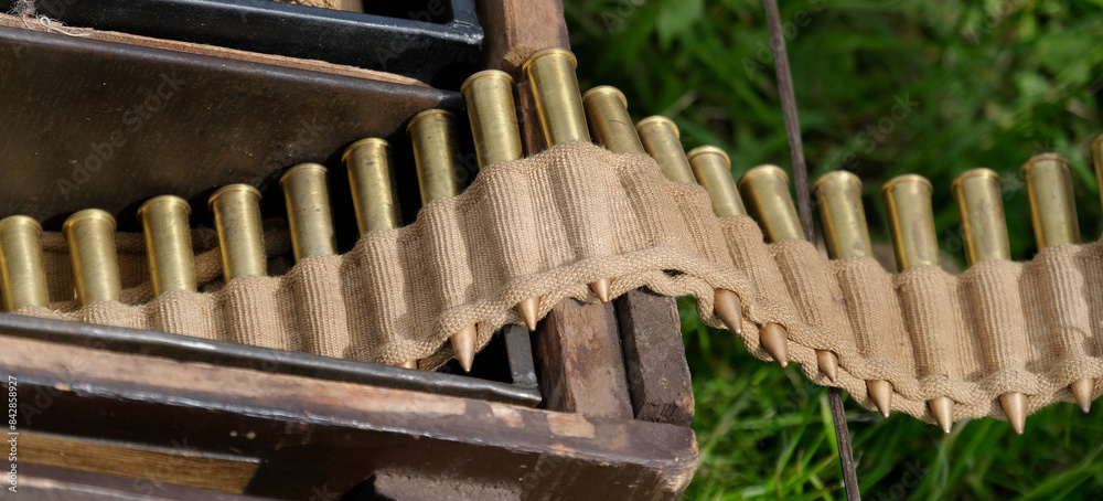 The Vickers machine gun or Vickers gun is a water-cooled .303 British ...