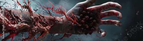 Nightmare-inducing visuals of a persons limb being consumed by the relentless spread of necrotizing bacteria