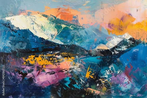 Abstract mountain landscape,