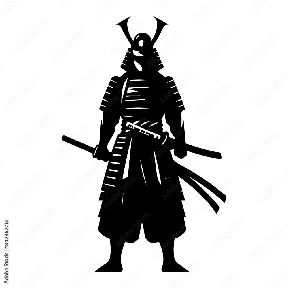 Obraz premium samurai warrior character illustration 