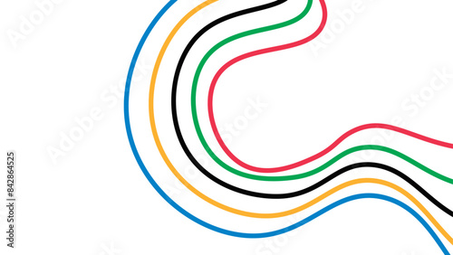 Olympic games straight lines. Olympic color ring, game line, modern design. vector illustration