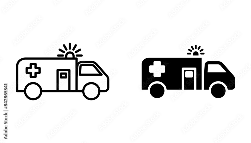 Ambulance icon set. vector illustration on white background.