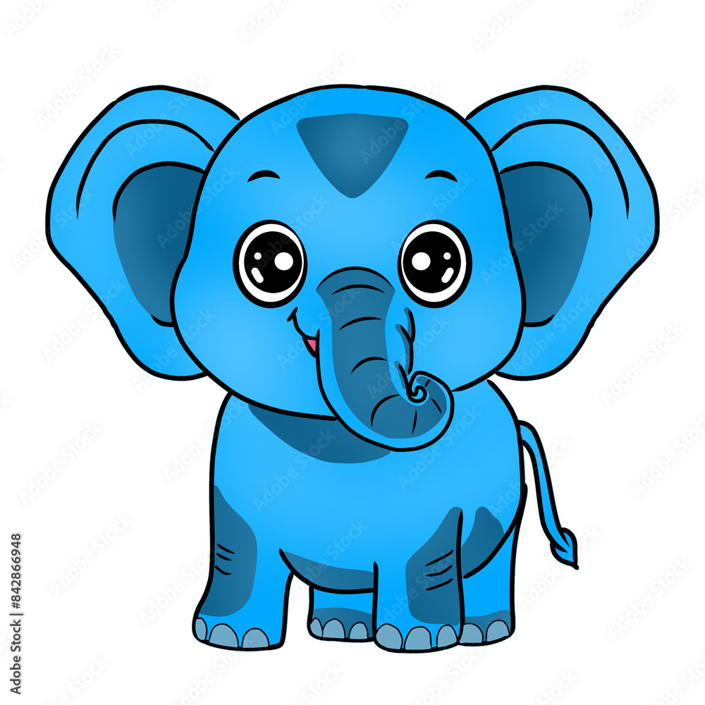Fototapeta premium Cute chubby little elephant 
